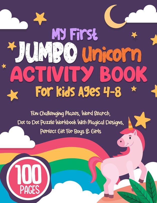 Front cover_My First Jumbo Unicorn Activity Book For Kids Ages 4-8