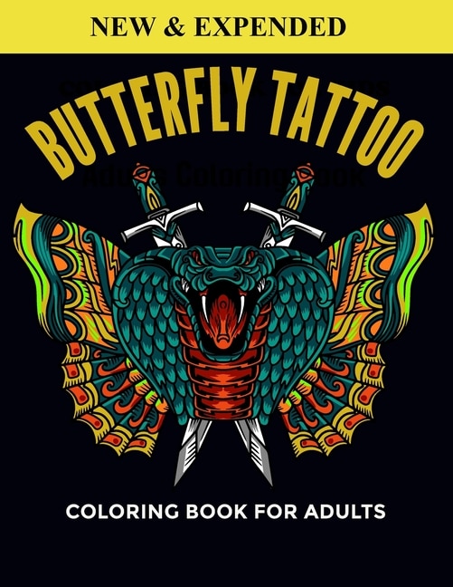 Front cover_Butterfly Tattoo Coloring Book For Adults