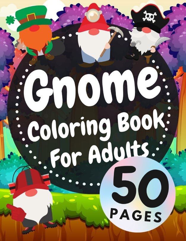 Front cover_Gnome Coloring Book For Adults
