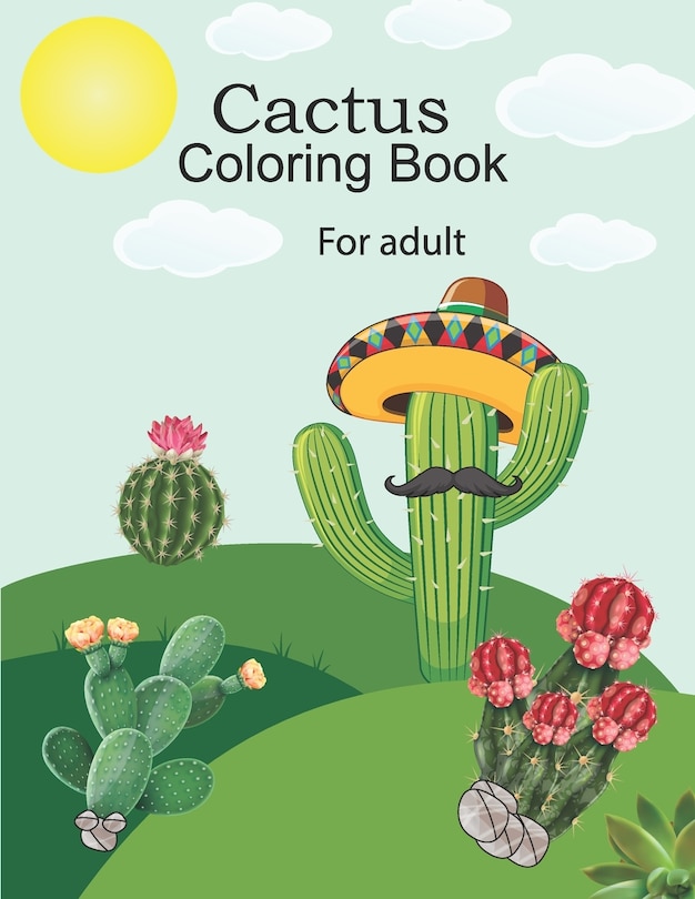 Front cover_Cactus coloring book for adult