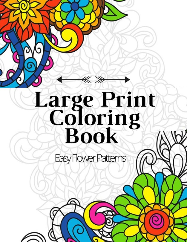 Front cover_Large Print Coloring Book Easy Flower Patterns