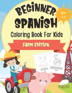 Couverture_Beginner Spanish Coloring Book For Kids Ages 4-8