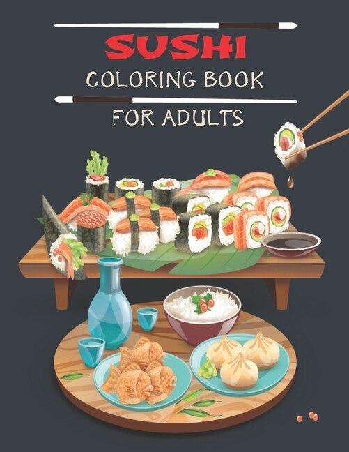 Front cover_Sushi Coloring Book For Adults