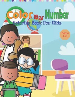 Front cover_Color By Number coloring Book For Kids Ages 4-8