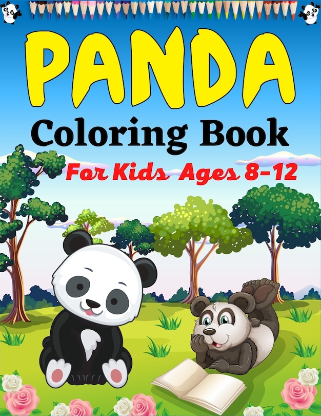 Front cover_Panda Coloring Book For Kids Ages 8-12