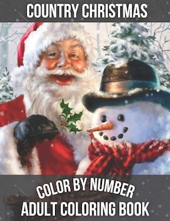 Front cover_Country Christmas Color By Number Adult Coloring book
