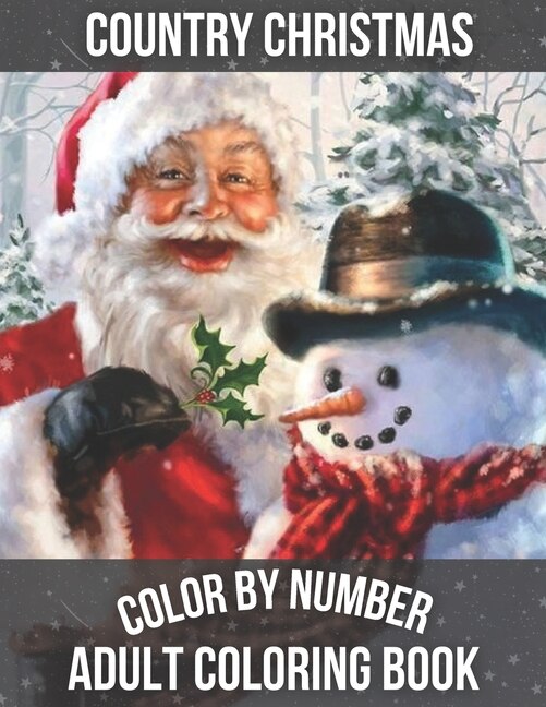 Front cover_Country Christmas Color By Number Adult Coloring book