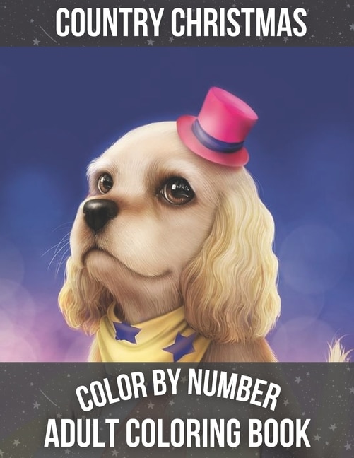 Front cover_Country Christmas Color By Number Adult Coloring book