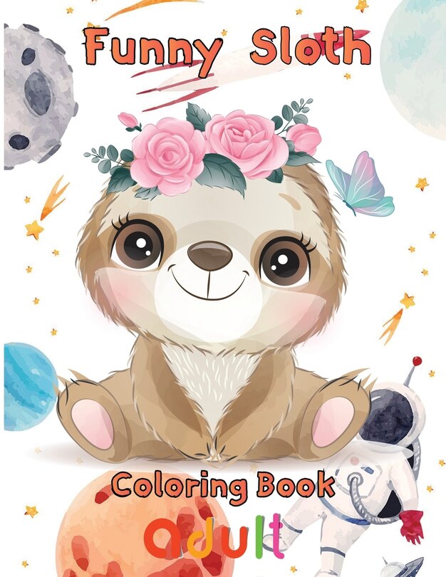 Front cover_funny Sloth Coloring book adult
