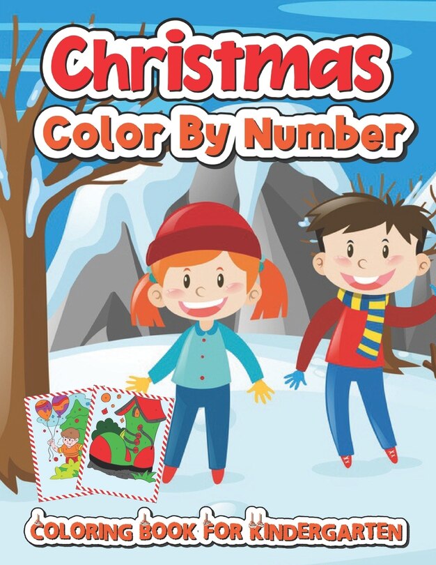 Front cover_Christmas color by number coloring book for kindergarten