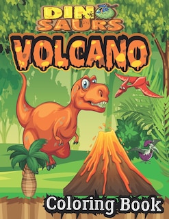 Front cover_Dinosaur And Volcano Coloring Book