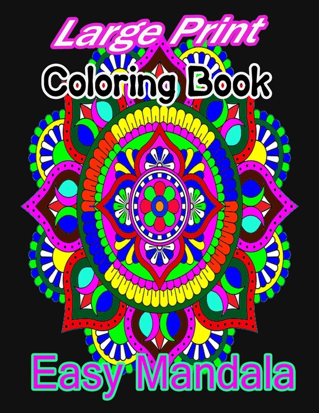 Front cover_Large Print Coloring Book Easy Mandala