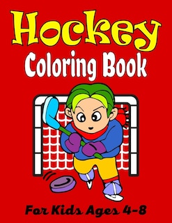 Front cover_HOCKEY Coloring Book For Kids Ages 4-8