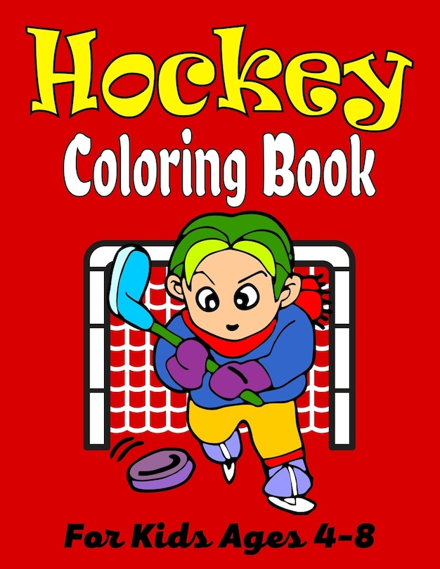 Front cover_HOCKEY Coloring Book For Kids Ages 4-8
