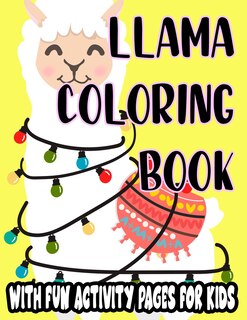 Front cover_Llama Coloring Book With Fun Activity Pages For Kids