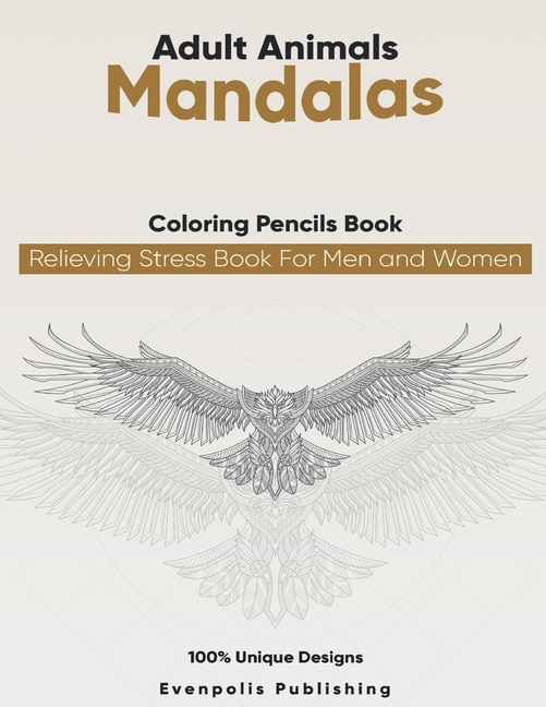 Couverture_Adult Animal Mandalas Coloring Pencils Books relieving stress Book For Men and Women