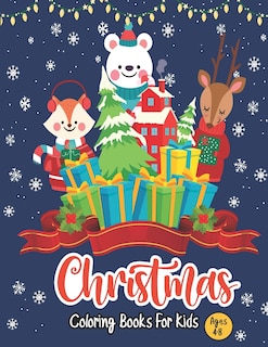 Front cover_Christmas Coloring Books for kids ages 4-8