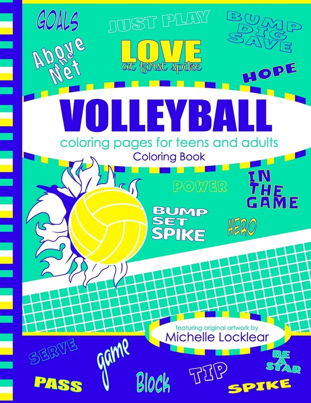 Front cover_Volleyball Coloring Pages for Teens and Adults Coloring Book