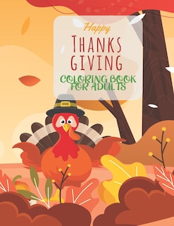 Front cover_Happy Thanksgiving Coloring Book For Adults