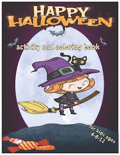 Front cover_Happy Halloween Activity and Coloring Book for Kids Ages 4-8-12