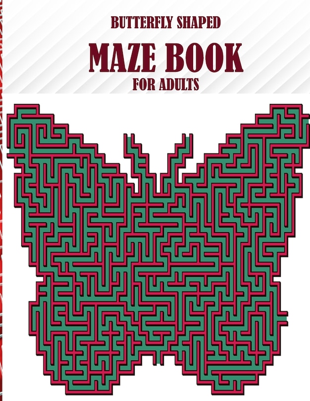 Front cover_Butterfly Shaped Maze Book For Adults