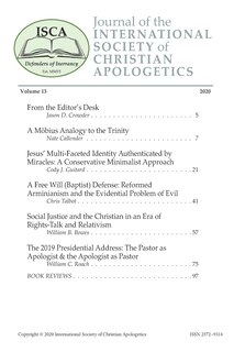 Front cover_Journal of the INTERNATIONAL SOCIETY of CHRISTIAN APOLOGETICS
