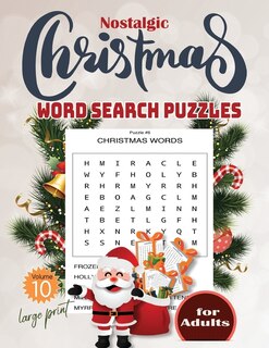 Front cover_Nostalgic christmas word search puzzles large print for Adults Volume10