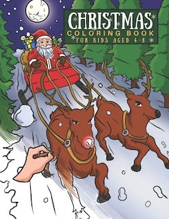 Front cover_Christmas Coloring Book For Kids Aged 4 - 8