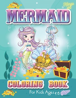 Front cover_Mermaid coloring book for kids ages 4-8