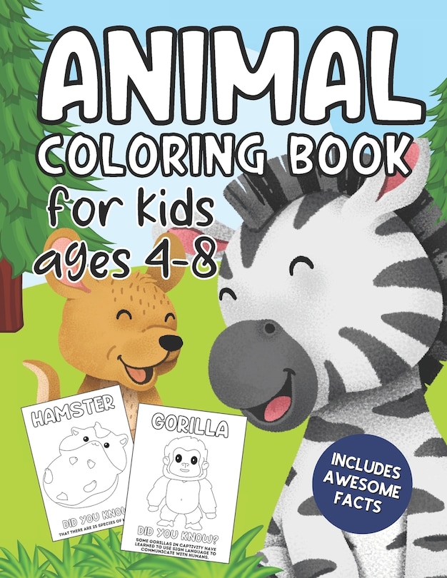 Front cover_Animal Coloring Book for Kids Ages 4-8