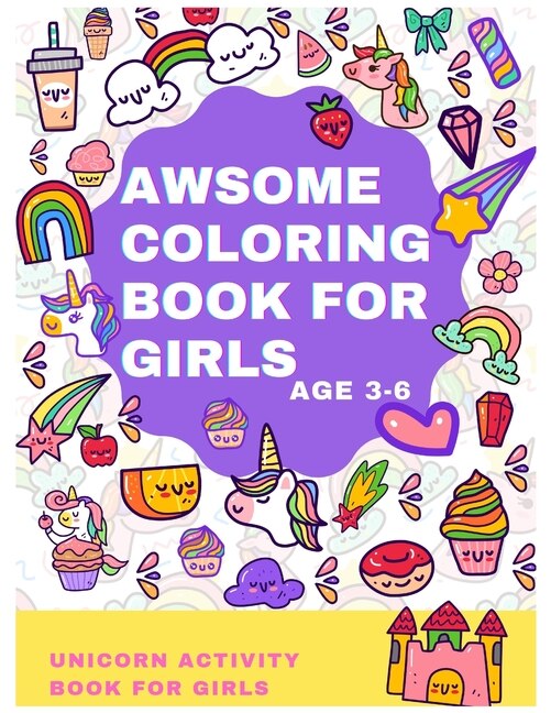 Front cover_Awsome Coloring Book for Girls Age 3-6
