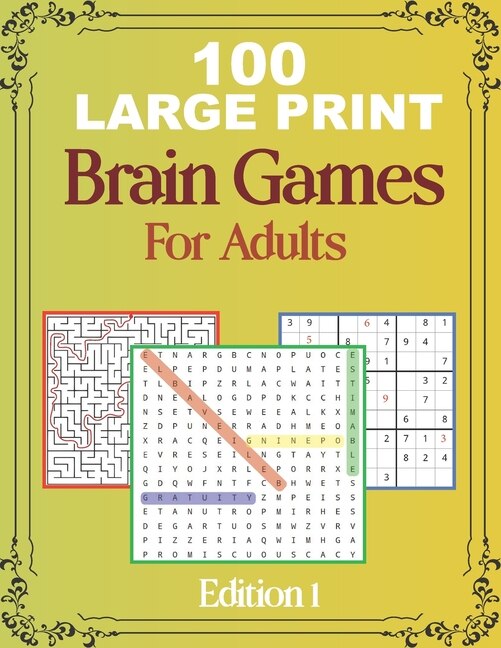 Front cover_100 Large Print Brain Games For Adult EDITION 1