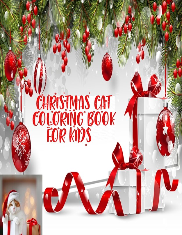 Front cover_Christmas Cat Coloring Book For Kids