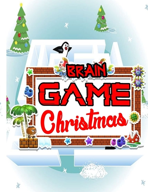 Brain Games Christmas: New Games and Activity Book for Your Kids-60 Page Great Stress Relief Gaming and Activity Book