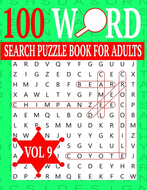Front cover_100 Word Search Puzzle Book For Adults