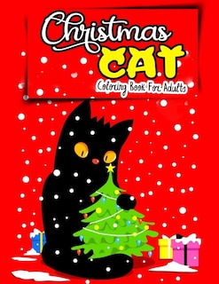 Front cover_Christmas cat coloring book for Adults