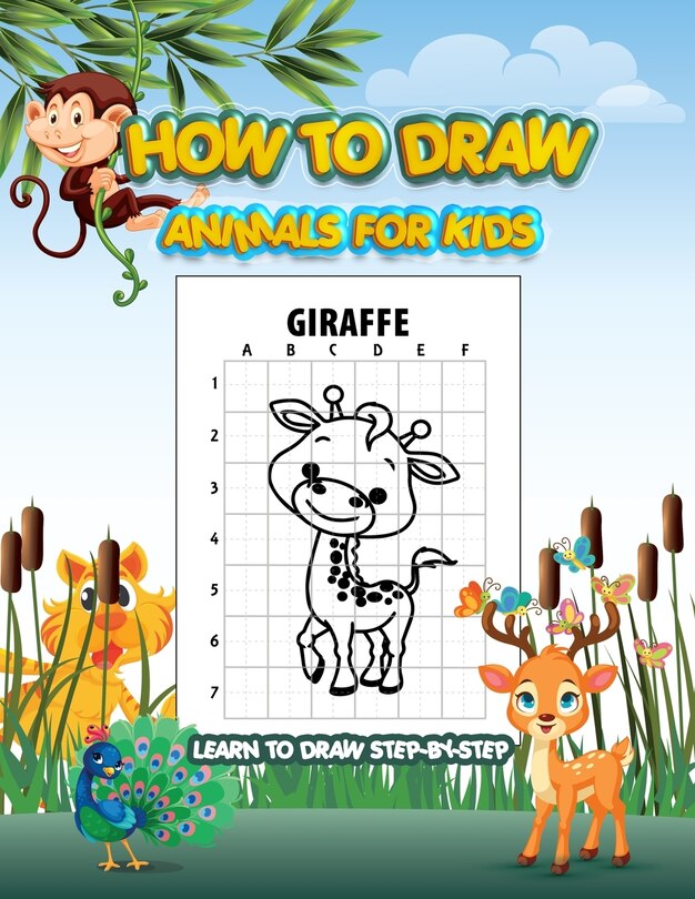 Front cover_How To Draw Animals Book For Kids