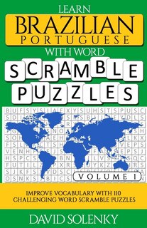 Front cover_Learn Brazilian Portuguese with Word Scramble Puzzles Volume 1