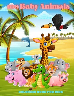 Front cover_100 Baby Animals - Coloring Book For Kids