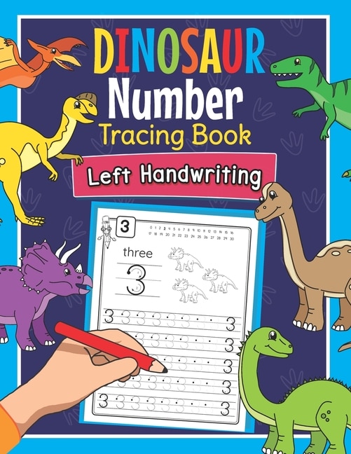 Couverture_Dinosaur Number Tracing Book Left Handwriting