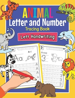 Front cover_Animal Letters and Numbers Tracing Book Left Handwriting
