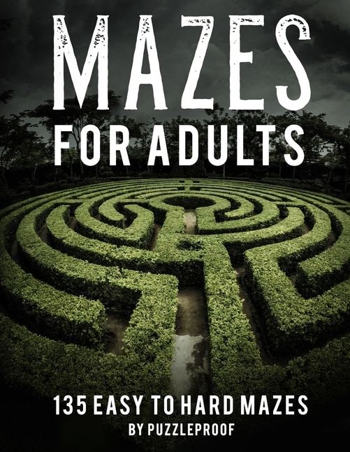 Front cover_Maze Book For Adults Easy To Hard
