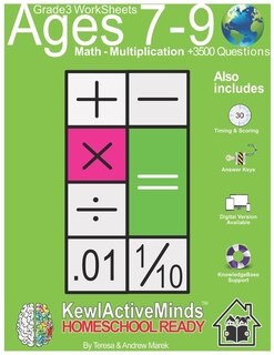 Front cover_Grade 3 Worksheets - Math Multiplication, HomeSchool Ready +3500 Questions