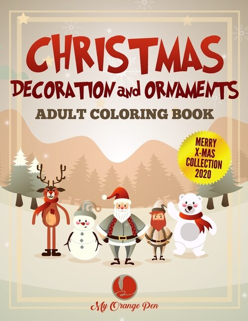 Front cover_Christmas Decoration and Ornaments Adult Coloring Book
