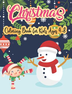 Front cover_Christmas Coloring Book For Kids Ages 4-8