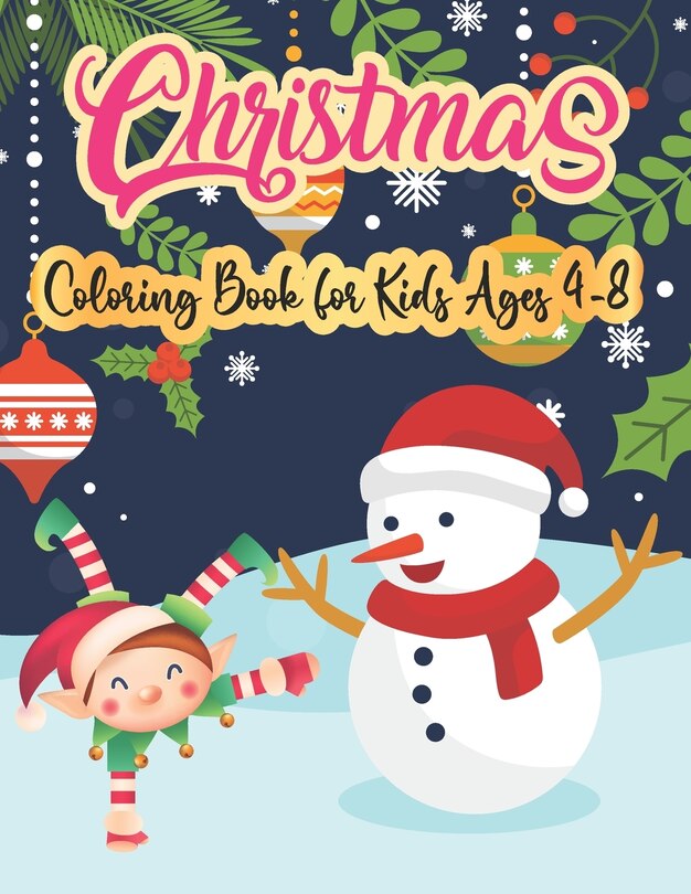 Front cover_Christmas Coloring Book For Kids Ages 4-8