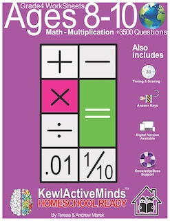 Front cover_Grade 4 Worksheets - Math Multiplication, HomeSchool Ready +3500 Questions