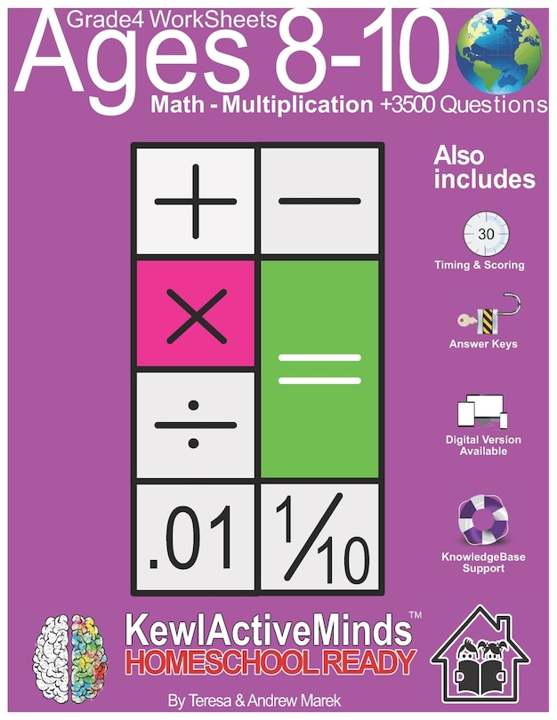Front cover_Grade 4 Worksheets - Math Multiplication, HomeSchool Ready +3500 Questions