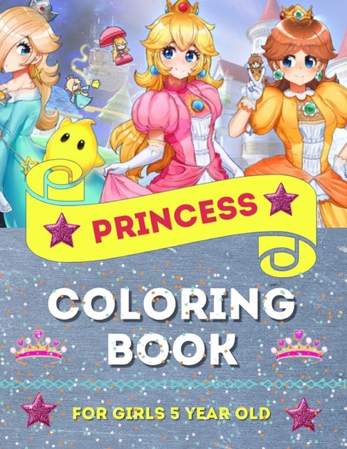 Front cover_Princess Coloring Book For Girls 5 Year Old