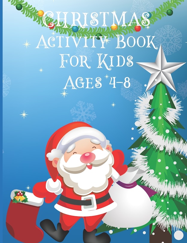 Front cover_christmas activity book for kids ages 4-8